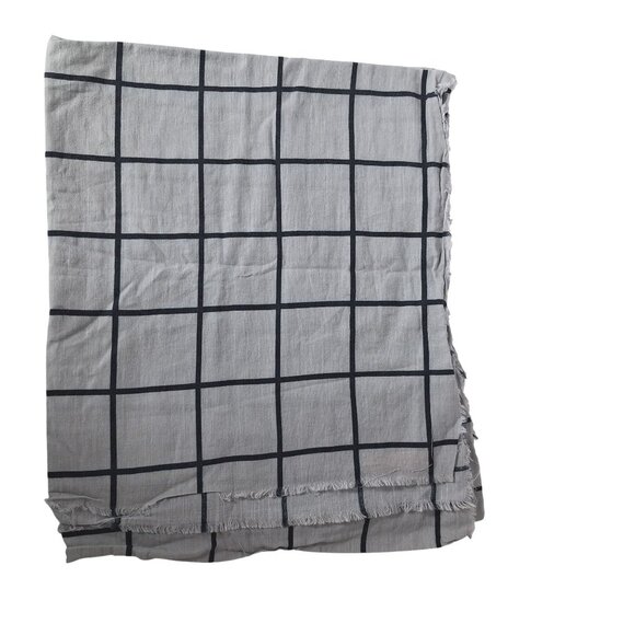 IPEKHAN 100% Cotton Turkish Shawl Wrap Fashion Scarf Gray Black Checkered - Picture 5 of 6